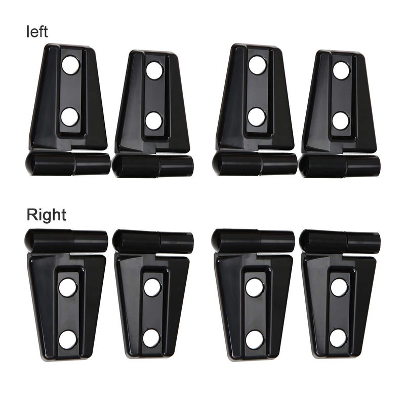 CheroCar Door Hinge Covers Protector Black Kit Fits for Jeep Wranlger Unlimited Rubicon Sahara Sports Accessories 2007-2018 JK JKU 8pcs - Image 3